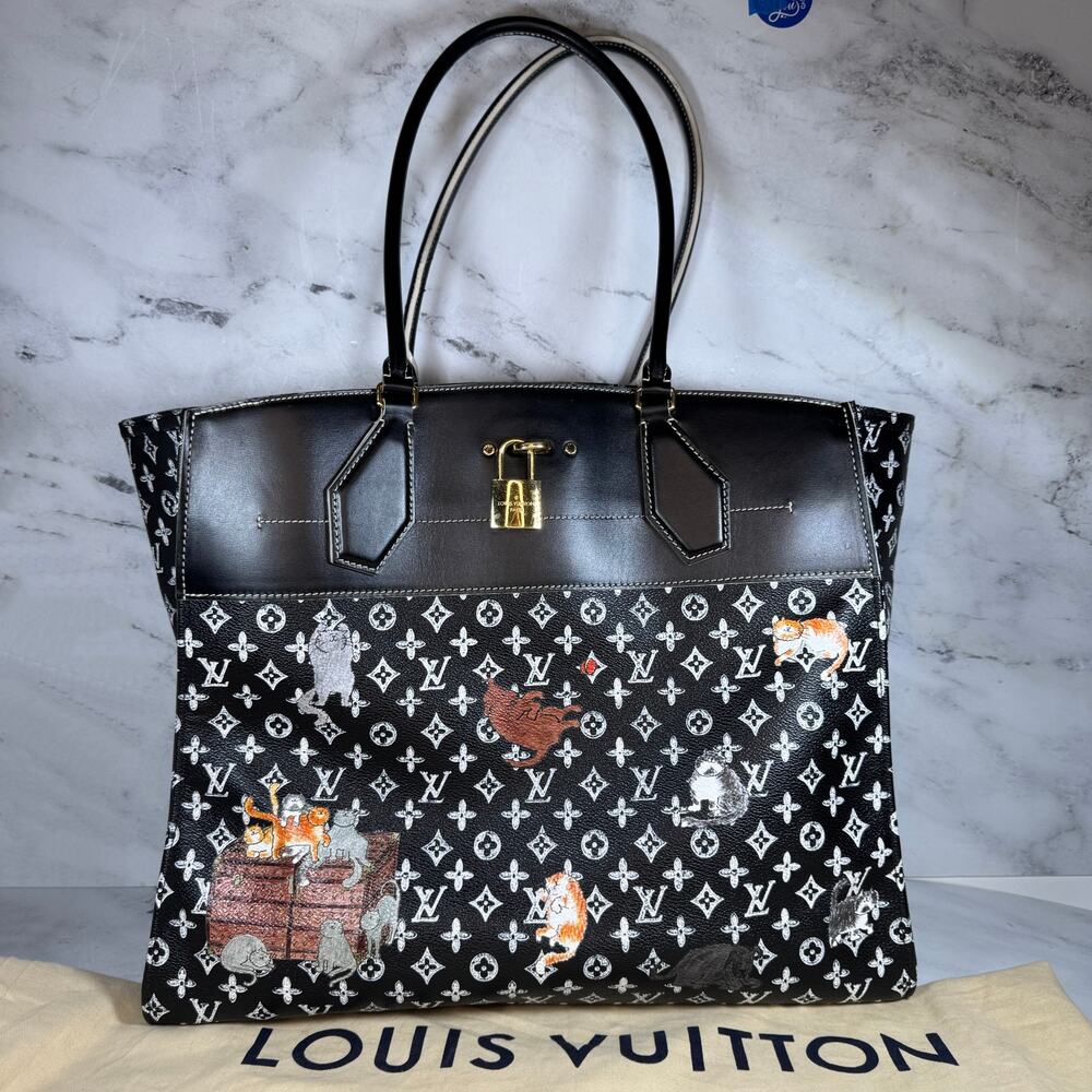 Louis Vuitton Catogram Steamer Bag Cabas XXL cat tote Grace Coddington Monogram